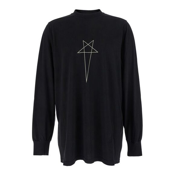 Drkshdw Men Black Crewneck T-Shirt With Logo Print On The Front In Cotton Man